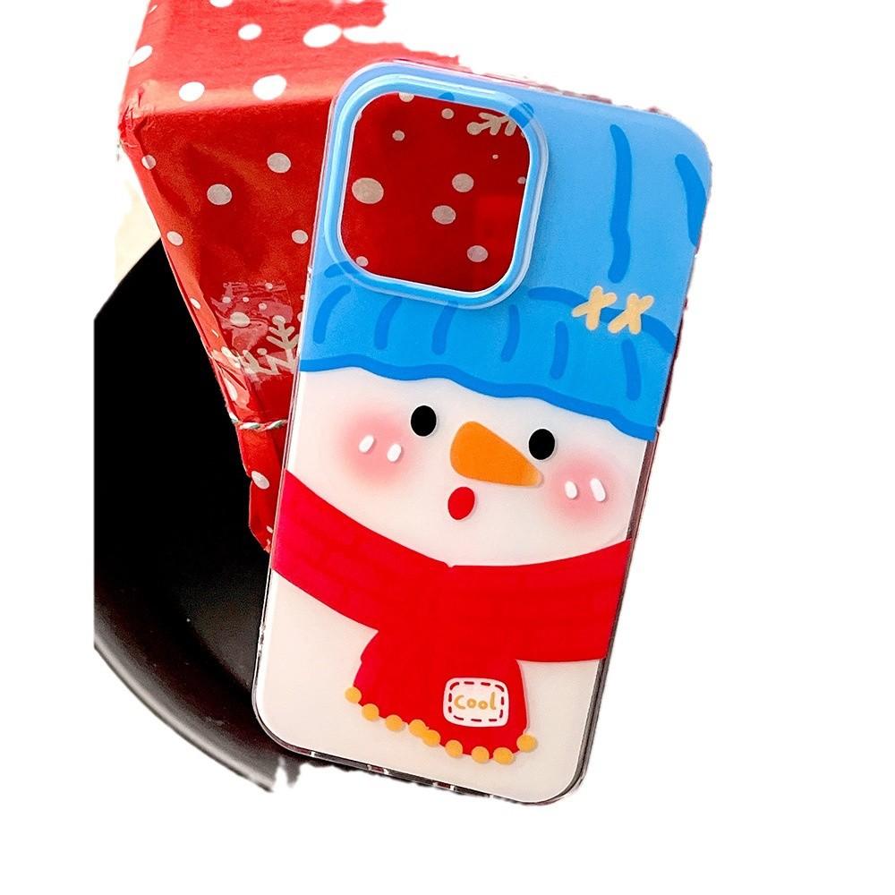 Big Face Snowman Large Hole Shell Suitable for Apple 16promax Mobile Phone Case IPhone 15 Protective Case