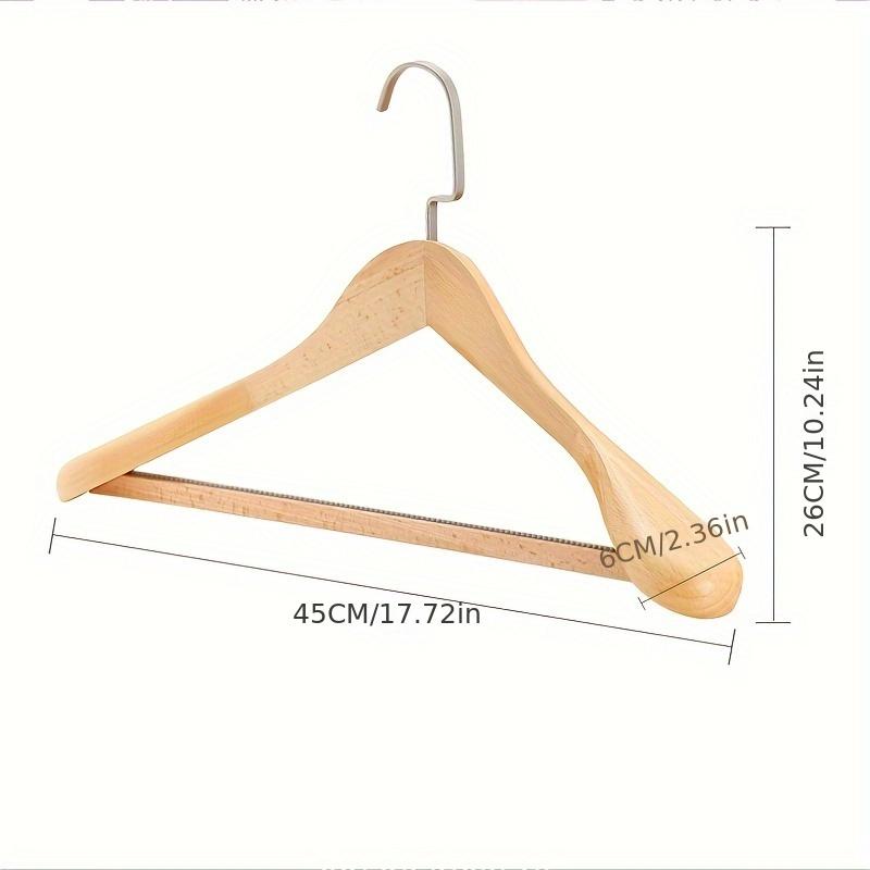 Set da 5 grucce in legno vintage per uso domestico, progettate per abiti e cappotti con spalle larghe, ideali per capi in cashmere