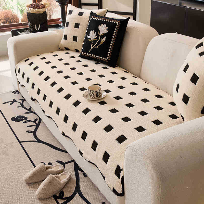 

Winter Plush Sofa Cushion Non-Slip Sofa Seat Cushion Advanced Sense New Sofa Cover Sofa Cover Cover Cloth Towel 90*90cm