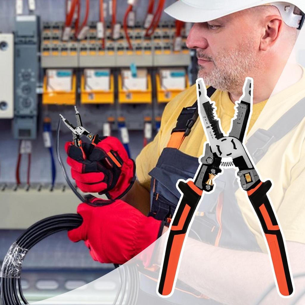 Wire Stripping Pliers Wire Stripping Crimping Cutter Electrical Hand Stripping Tool Multifunctional Cable Crimper for Network