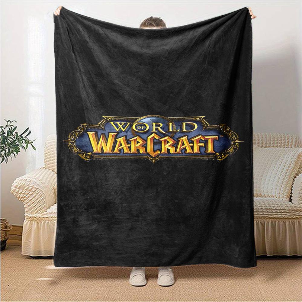 World Warcraft Logo Flannel Blanket Super Soft Warm Cozy Blanket for Sofa Bed Office Travel All‑Season Home Decor Gift