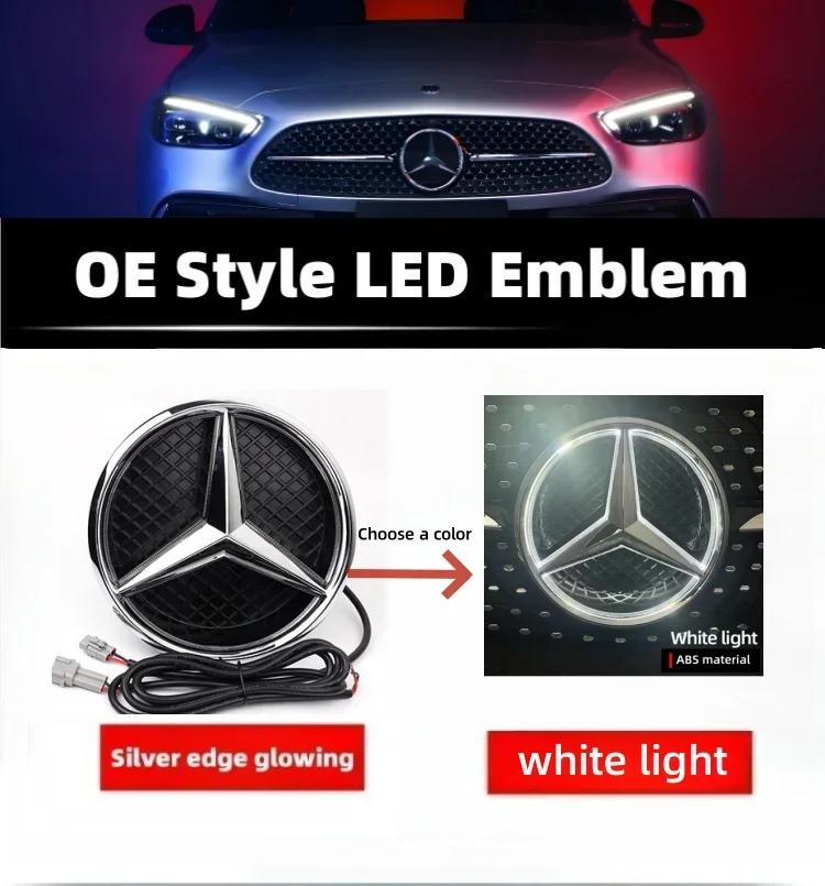 

C200 E200 For Mercedes Benz Car Front Grill Logo Light mirror face LED Badge Emblem Luminous Decorative Light For Mercedes Benz A-W176 2013-2018