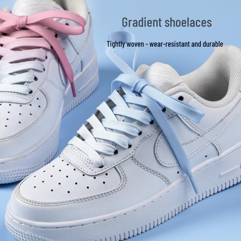 Colorful Gradient Shoelaces for Air Force 1, Skate, and White Casual Shoes (1 Pair)