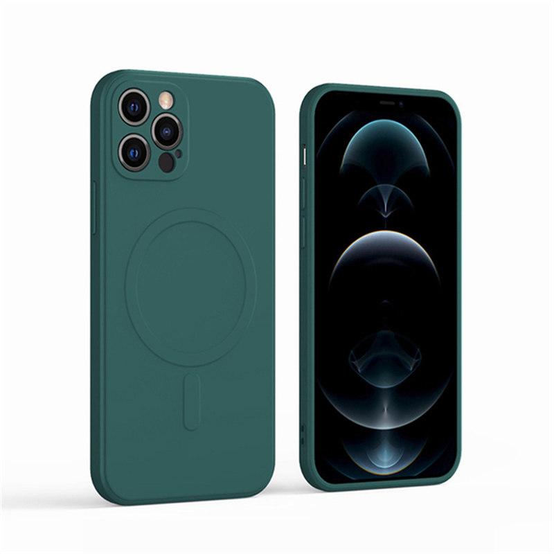 Liquid Silicone For MagSafe Case For iPhone 14 Pro Max 13 12 11 XS XR 7 8Plus Magnetic Wireless Charging Soft Shockproof Bumper Cover