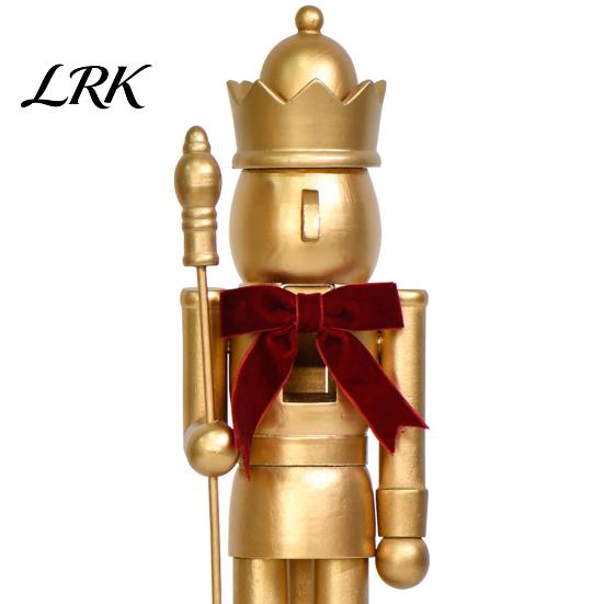 Decorative Wooden Soldier Statues Christmas Nutcracker Ornaments, Neutral Figures with Velvet Bow, DIY Festive Indoor Shop Display Ornaments Ornament