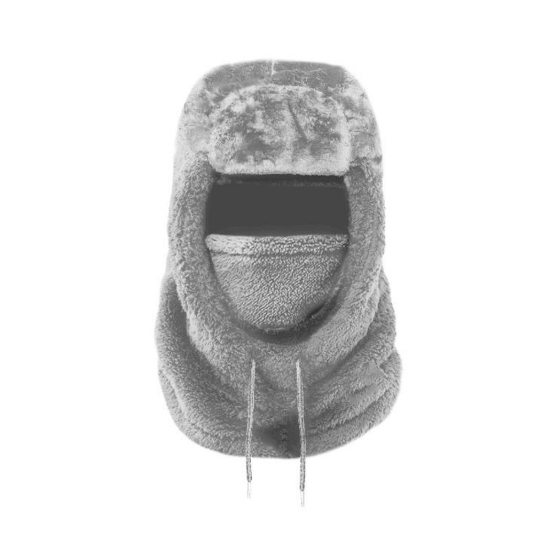 

Winter Warm Men s and Women s Velvet Neck Scarf One Piece Hat One size сірий колір