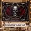 Skull Gothic (199) Theme Wall Tapestry Customized With Name Text Personalized Hanging Tapestry For Bedroom Living Room Decor