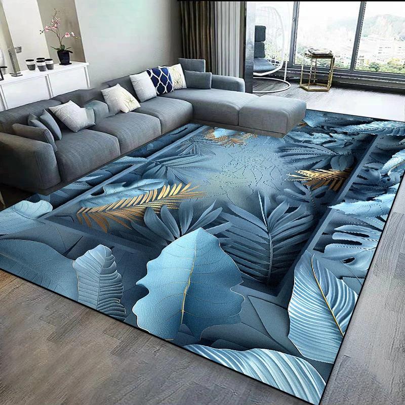 Vardagsrumsdekoration Matta Modern 3D Blomma Golvmatta Hem Lätt Lyx Soffmattor Sovrum Sängkant Klädkammare Stora Mattor