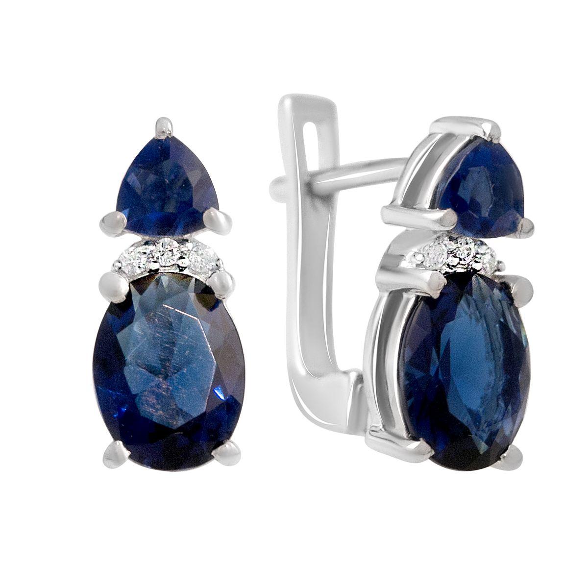 

Срібні сережки з сапфіром нано 2.298ct (2140771) синій