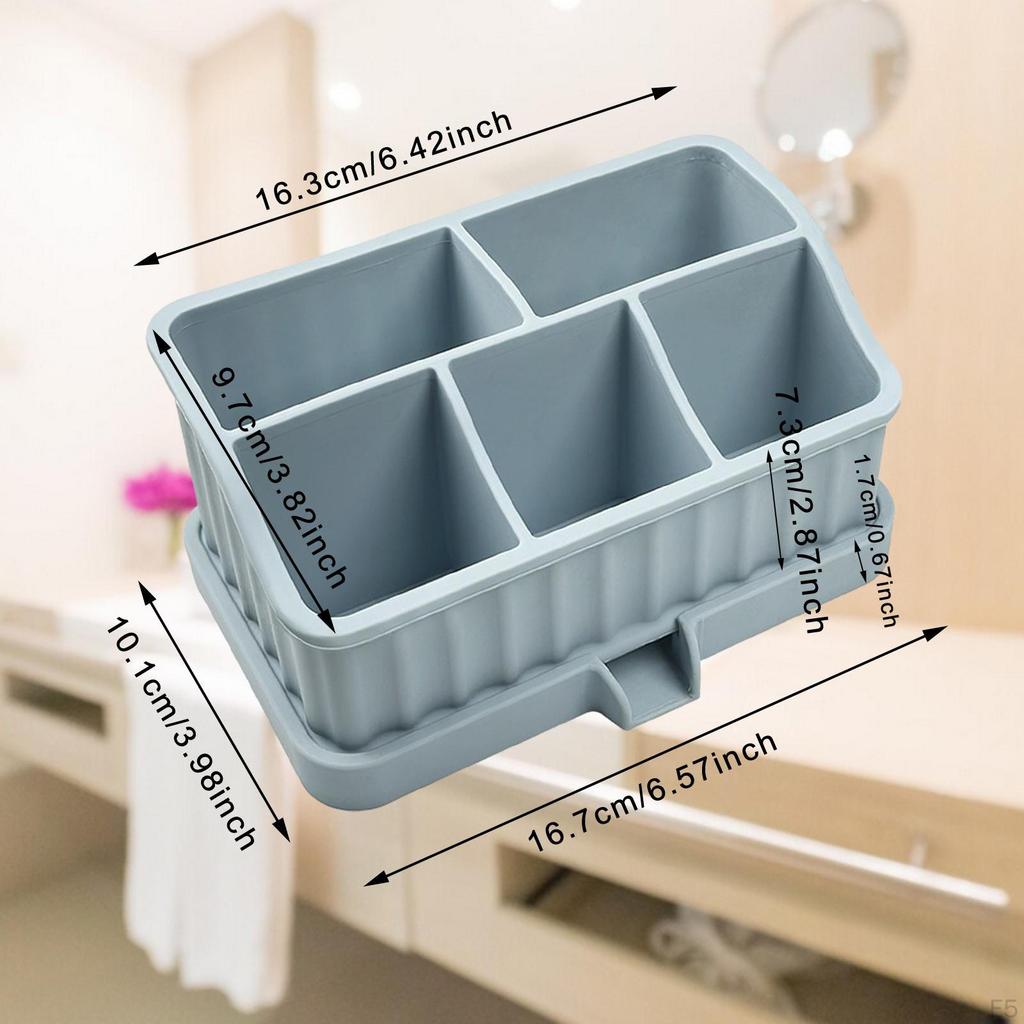 Bathroom Organizer for Electric Toothbrush, Toothpaste, And Soap Dish with Drainage