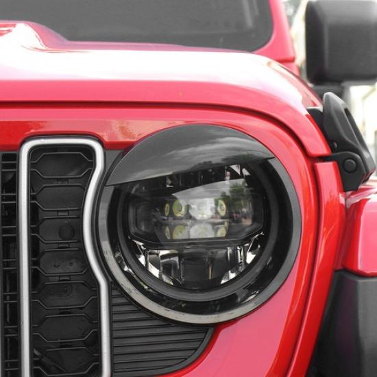 2Pcs Car Front Headlight Lamp Cover Trim Bird Kit for Jeep Wrangler JL JT 2024+