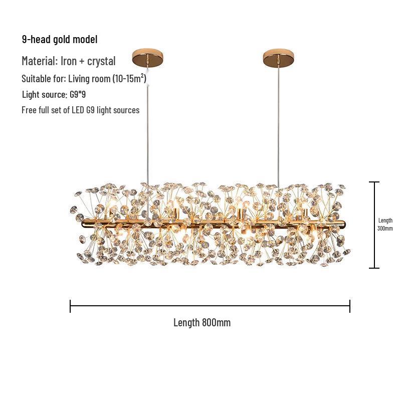 Nordic Dandelion Crystal Pendant Light for Living Room, Bedroom & Bar - Luxurious Creative Style Lighting