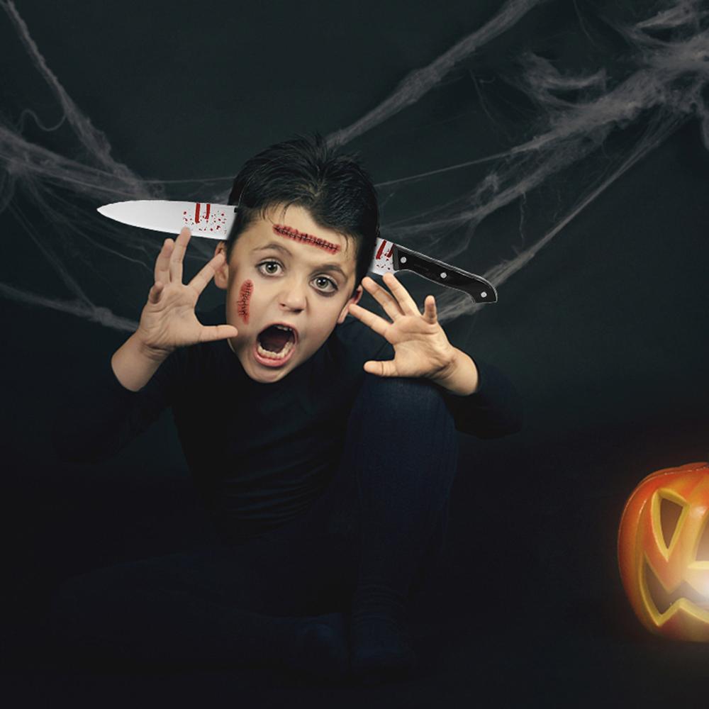 Halloween Horror Headband Props Simulation Scary Knife Axe Scissors Cosplay Head Accessories Halloween Party Decoration Supplies