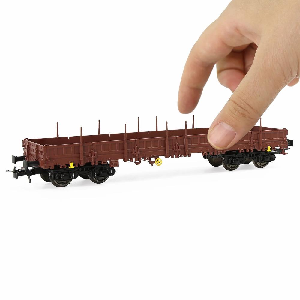 1 Stück Evemodel Züge - Braun lackiert HO-Maßstab 40' Flachwagen Modellwagen mit Metallrädern C8764