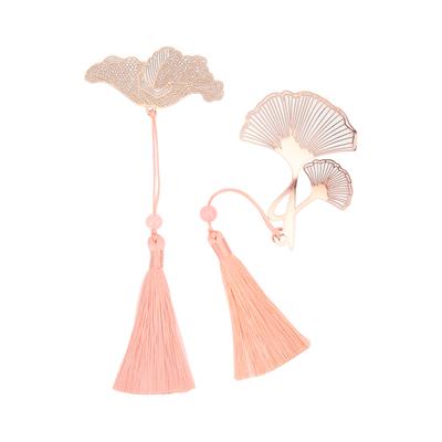 2pcs Rose Gold Hollow Bookmark for Book Lovers Fine Carving Stainless Steel Plating Bookmarks with