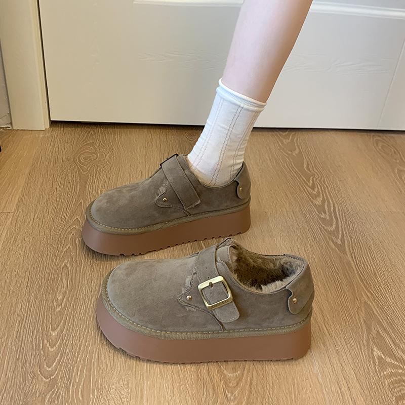 

Women s thick bottom height increase padded plus size winter warm single shoes padded lining non-slip outdoor hiking mountaineering sports shoes 35