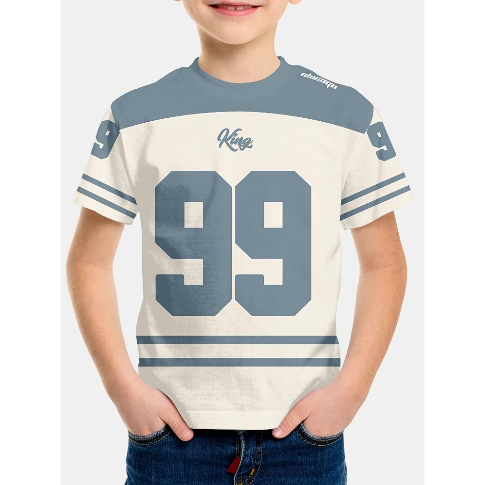 

Boys Chicago Kings Graphic T-Shirt - Lightweight and breathable polyester print No. 99 black and white contrasting short sleeves 160
