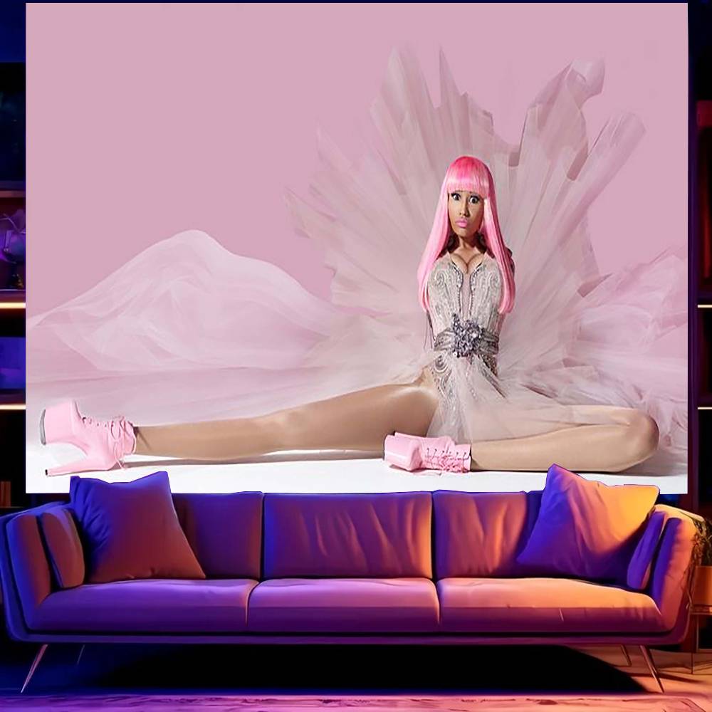 RAPPER NNicki MMinaj Tapestry Print Large Tapestry Wall Hanging Wall Tapestry Decor Living Room Bedroom Home