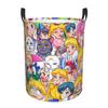 Custom Sailors Anime Moons Laundry Basket Collapsible Usagi Tsukino Cartoon Toy Clothes Hamper Storage Bin for Kids Nursery