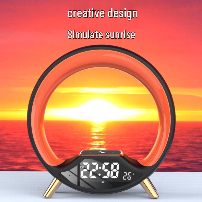 Sunrise Atmosphere Light Strip with Wireless Charging, Bluetooth Speaker & FM Alarm Clock.
