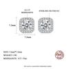 Boucles d'oreilles puces carrées halo inhabituelles en diamant moissanite pour femmes certifiées argent sterling 925 bijoux fins tendance anniversaire