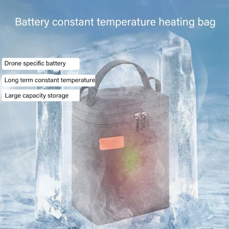 Universal UAV Battery Cold Insulation Heated Pouch Large Capacity EVA Organiser Bag 2-Compartment Safe Storage