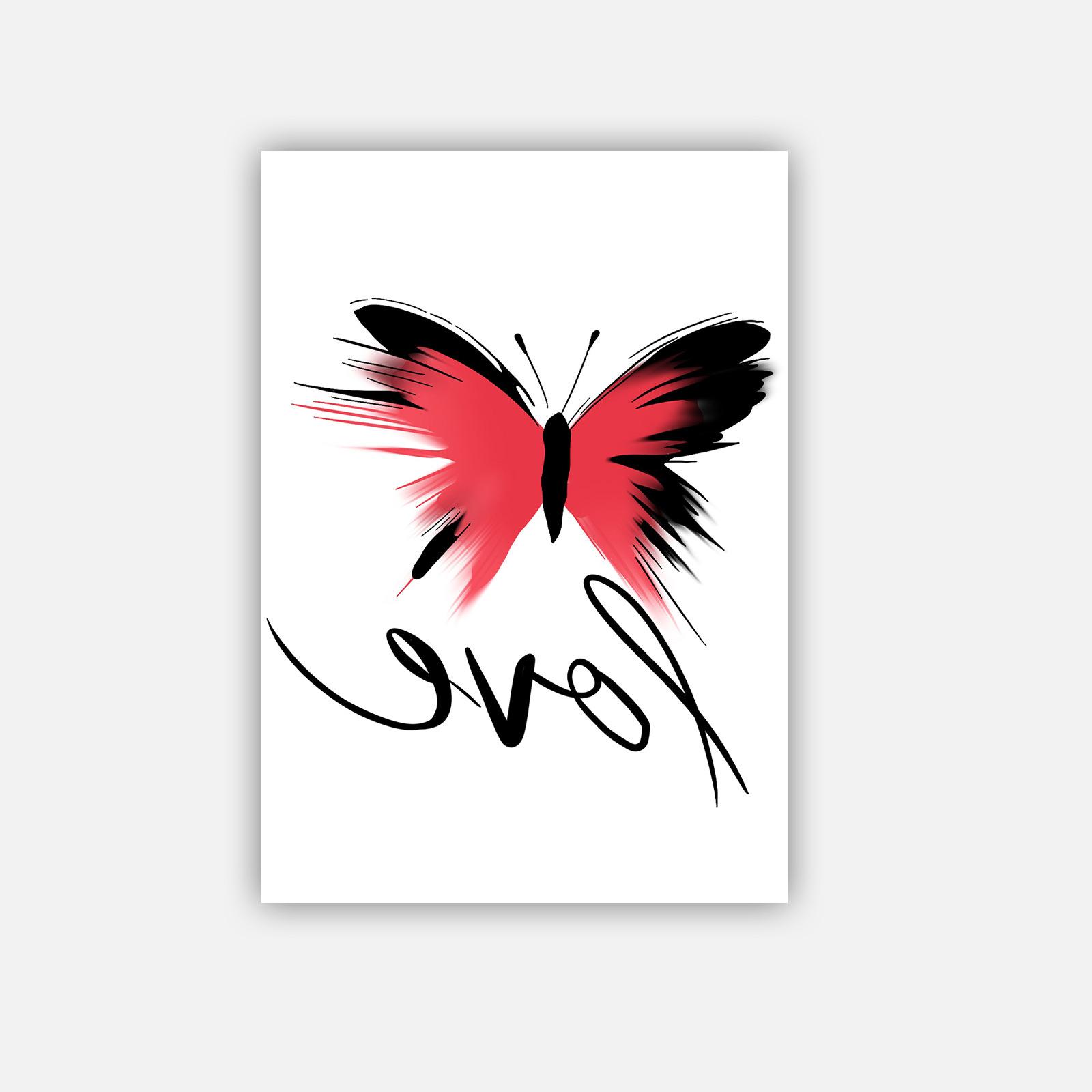 Premium Sense Simple Vintage Y2K Butterfly Love Alphabet Hottie Arm Tattoo Sticker 7*10CM