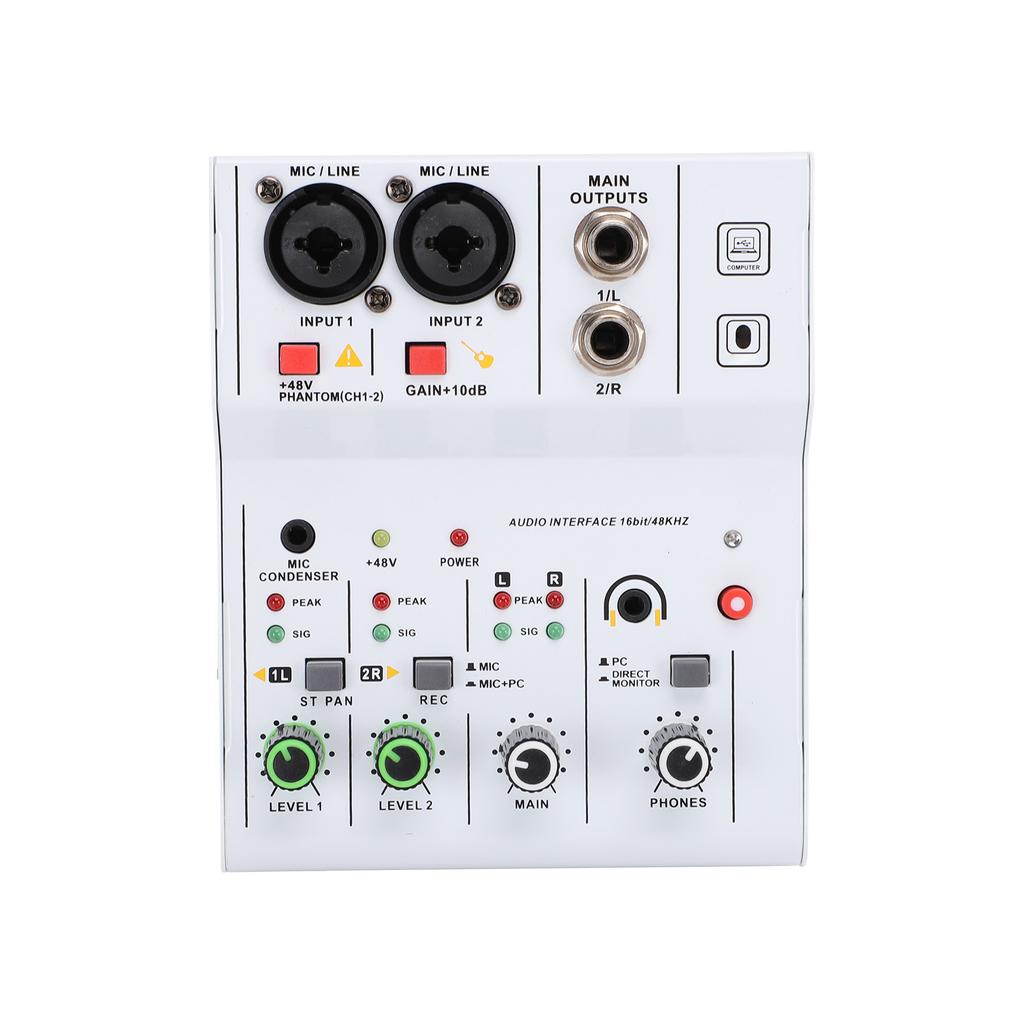 2 Channel Sound Mixer DJ Controller with Multiple Inputs   Power MP3   Output Independent Control Knobs Metal   for Recording Stage Perfor