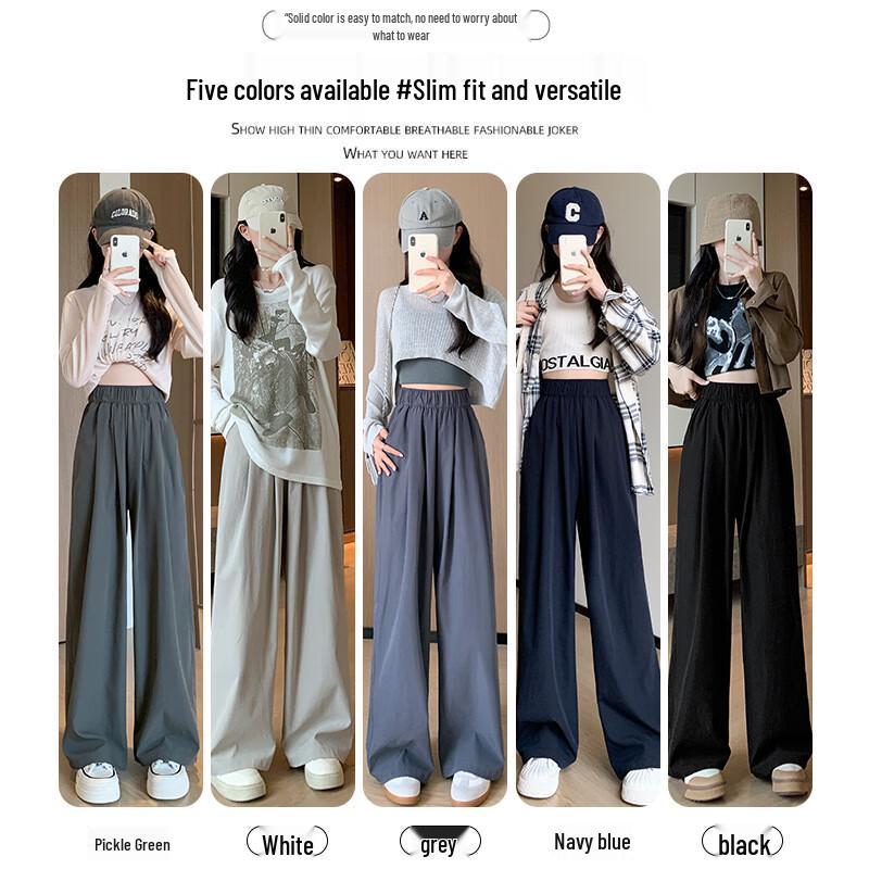 Langsha Women's High-Waist Loose Fit Drapey Wide-Leg Pants