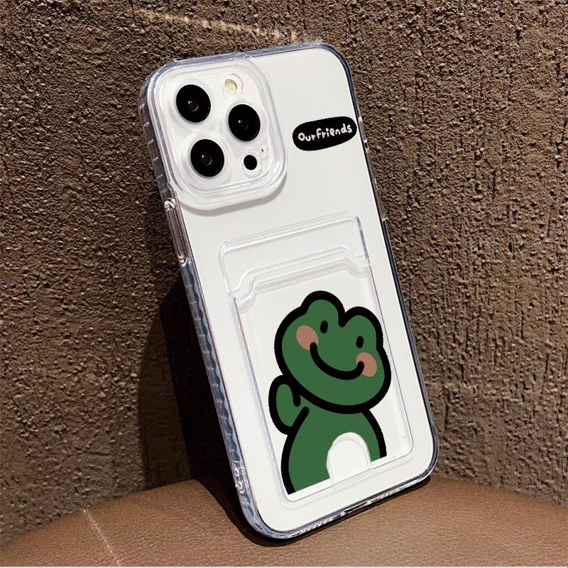 Card Slot Holder Silicone Wallet Pocket Case For Xiaomi Redmi Note 11 12 13 Honor X6A X7A X8A Tecno Spark 10C Infinix Note 30 Cover Clear Phone Bumper