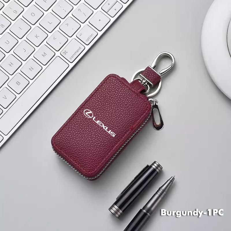 For Lexus Leather Car Keychain Bag Organizer Key Zipper Case Bag Protection Cover CT ES GS NX IS250 RX350 IS200 LX570 UX250h AFJ1