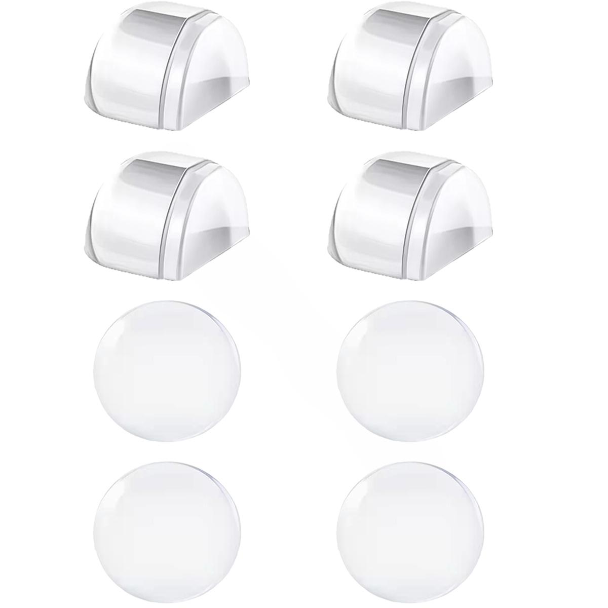 Transparent Self Adhesive No Drill Door Stopper Set Anti Collision Rubber Bumper Home Office Door Stopper Home Improvement