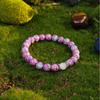 8mm Natural Stone Bracelet, White Cat's Eye Stone Imitation Purple Emperor Turquoise Bead Bracelet, Anti-anxiety