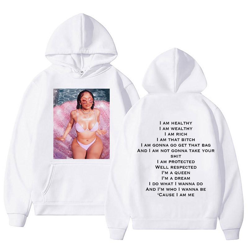 

Saweetie HELLA PRESSURE Hoodies 2025 NEW EP Printing Sweatshirts Long Sleeve Casual Hooded Sweatshirts Graphic Printing Hoodie 3XL
