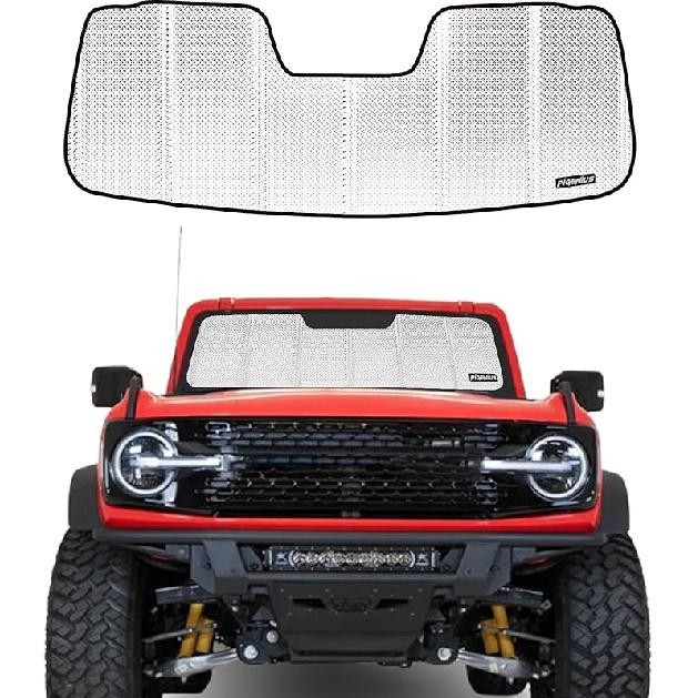 Windshield Sun Shade For Ford Bronco -2025. Reflective Aluminum Film Front Window Sunshade - BLAZBLOCK 2021-2025 Ford Bronco
