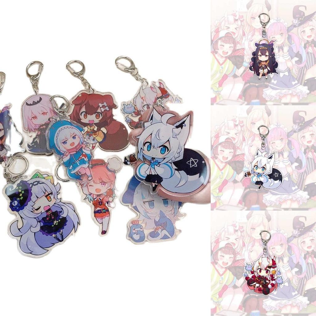Stunning Hololive Vtuber Keychain Featuring Gawr Gura Mori Usada Fubuki Suisei For Anime Fans