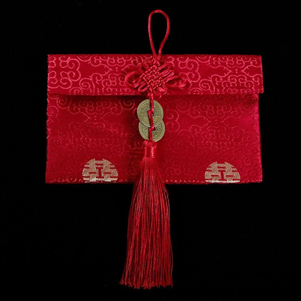Wishes 2022 New Year Wedding Birthday Spring Festival Red Packets Red Envelope Money Bags HongBao