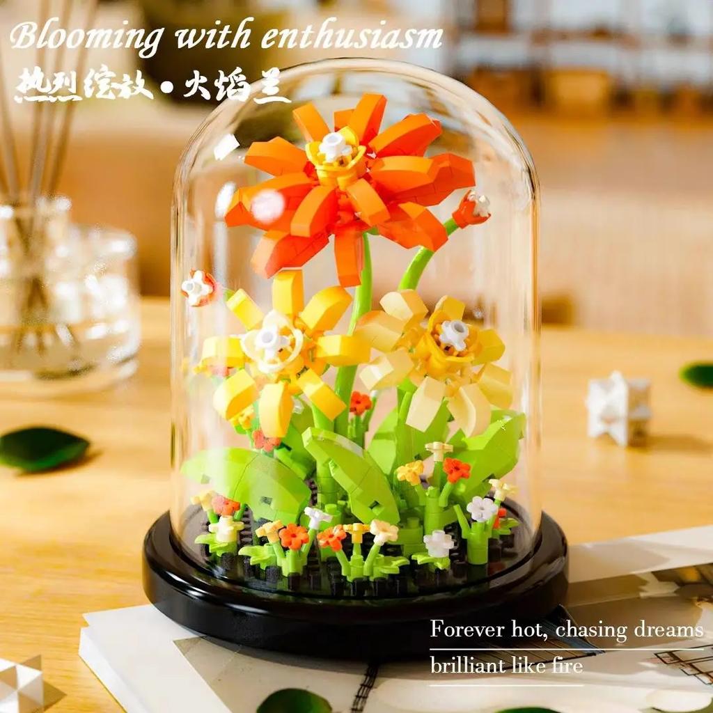 Diy Micro Blume Bausteine ​​Mini Ziegel Partikel Ewige Leben Blumen Hause Dekoration Montage Puzzle Spielzeug Kinder Geschenk