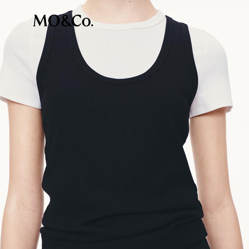 MO&Co. Women's U-Neck Textured Tank Top