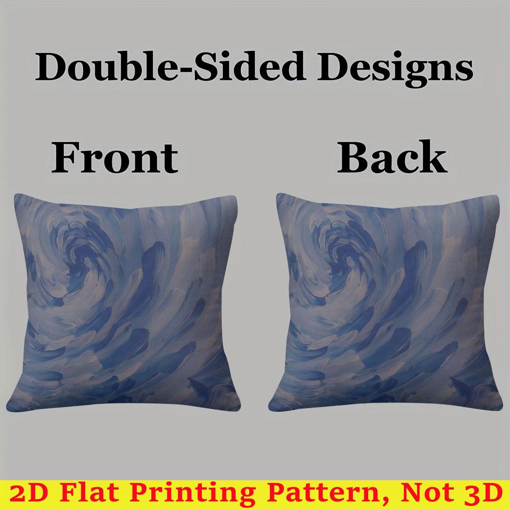 Blue Swirl square Jacquard Pillow Cover for Sofa Office Waist Cushion Cover Home Decorative Pillowcase