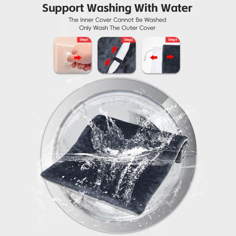 Flannel Electric Heated Blanket Detachable Cover Quick Heating Pad For Back Neck Leg Safe Automatic Overheat Protections