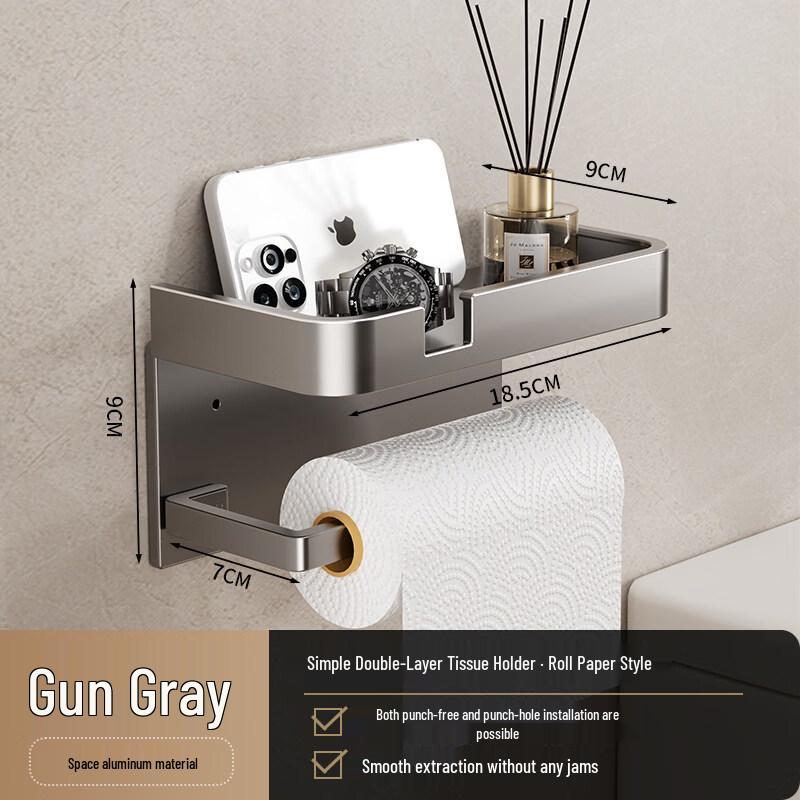 LIEI Wall-Mounted Drill-Free Toilet Paper Dispenser