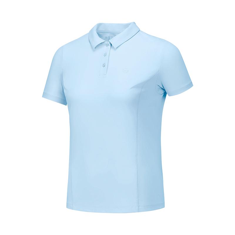 Skechers Godri Fashion Simple Moisture-Wicking Quick-Dry Short Sleeve Polo Shirt Women tops Ice-Blue P225W210-03ZS M