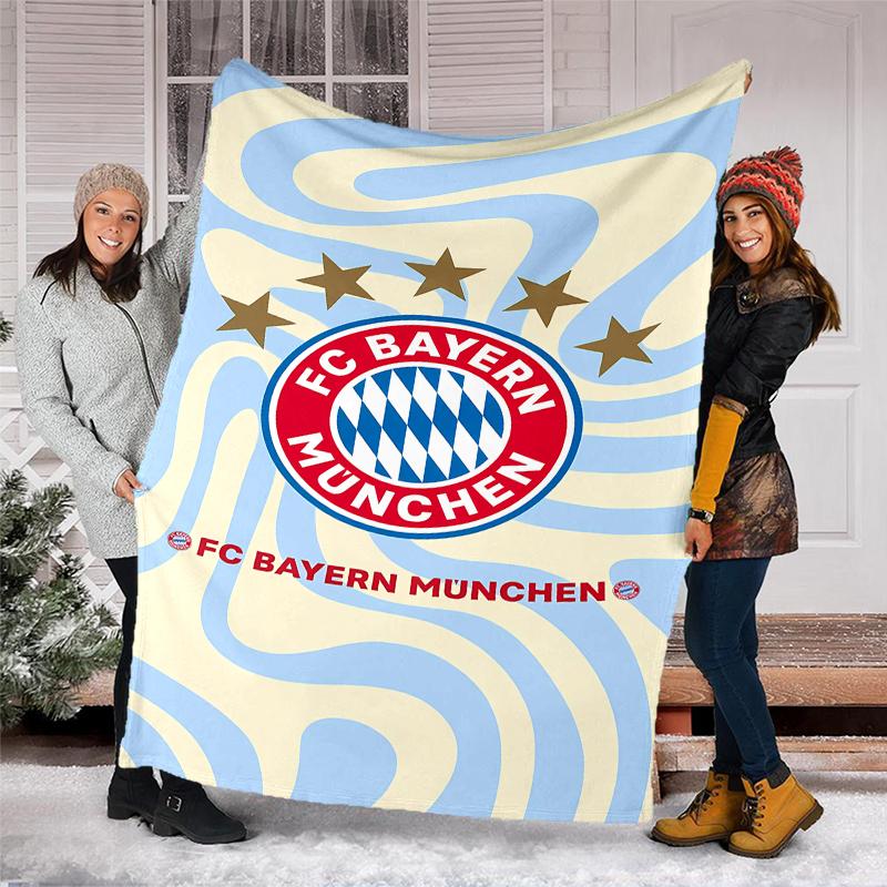 FC Bayern München logo printed throw blanket—soft,warm;versatile blanket for all seasons—perfect as &air-conditioning throw,nap blanket