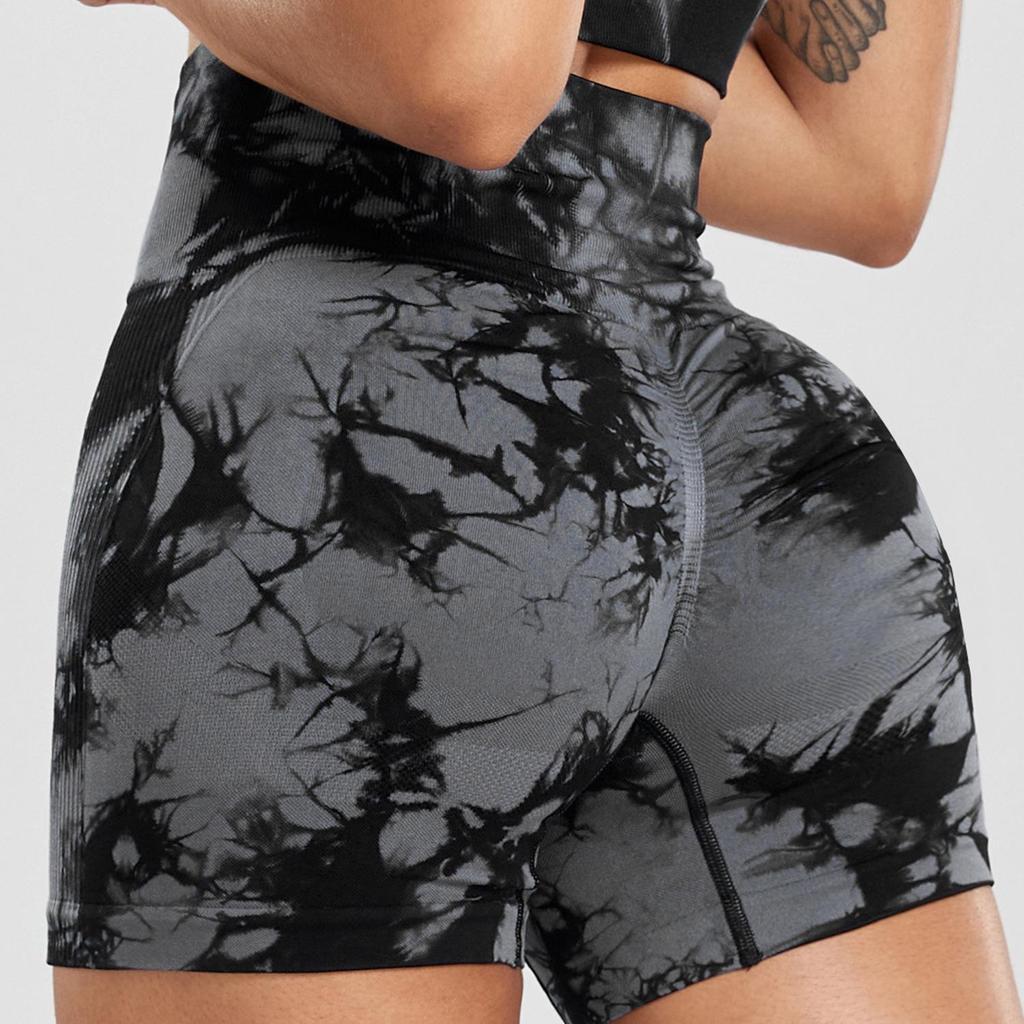 Women's Tie-Dye Seamless High-Waisted Yoga Shorts - Summer Fitness Sportswear