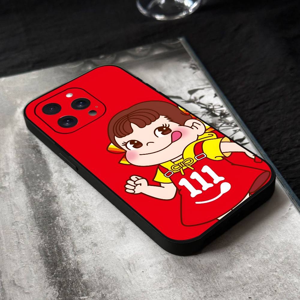 

Fujiya Milky Peko-Chan Phone Case Black Silicone Soft Shell For IPhone 17 16 15 14 13 12 11 Air Pro Max Plus Hot Sale iphone 15 Pro Max
