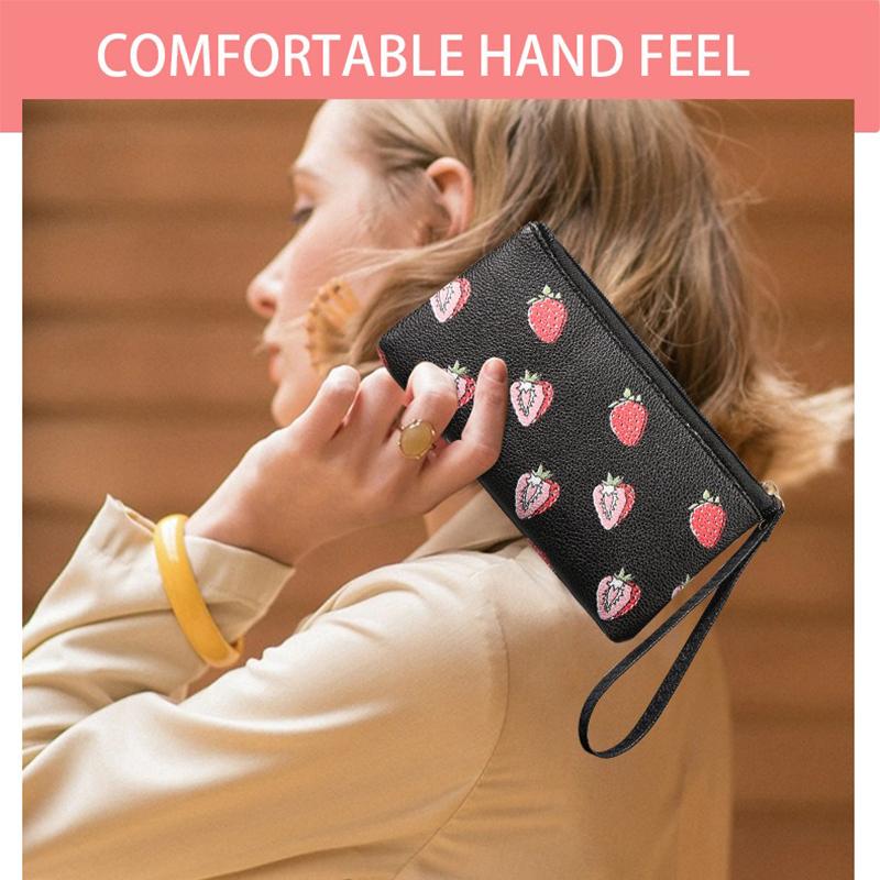 Retro Zipper Wallet High Quality Strawberry Storage Bag Cherry Coin Purse Portable Women'S Wallet For Vintage Clothing Handbag