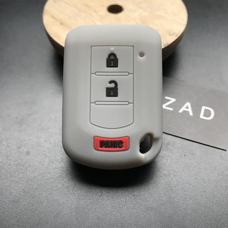 ZAD 3button key silicone rubber car key case cover set for Mitsubishi Mirage asx lancer 10 outlander colt LANCER Grandis Pajero