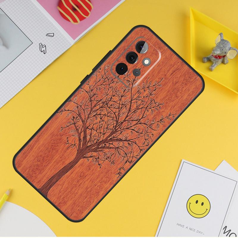 Natural Bamboo Wood Pattern Print Case For Samsung Galaxy A16 A26 A36 A56 A06 A55 A35 A15 A53 A32 A52 A33 A13 A14 A34 A54 A17