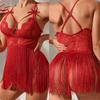 Tassel Sheer Lace Sexy Underwear Sets Transparent Sexy Bra Set Women Clubwear Hollow Out Eroitc Lingerie Set Lenceria mujer